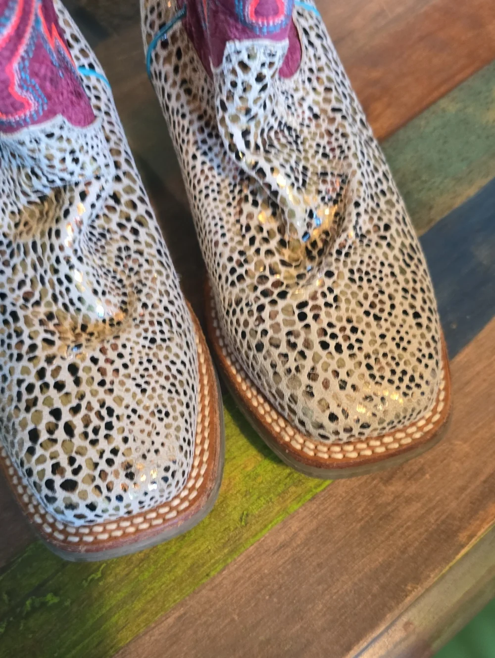 Leopard Print and Magenta Western Cowboy Boots